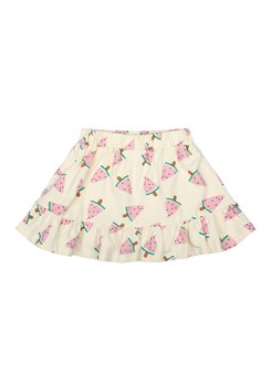 The New Kaya skirt - White Swan Watermelon AOP